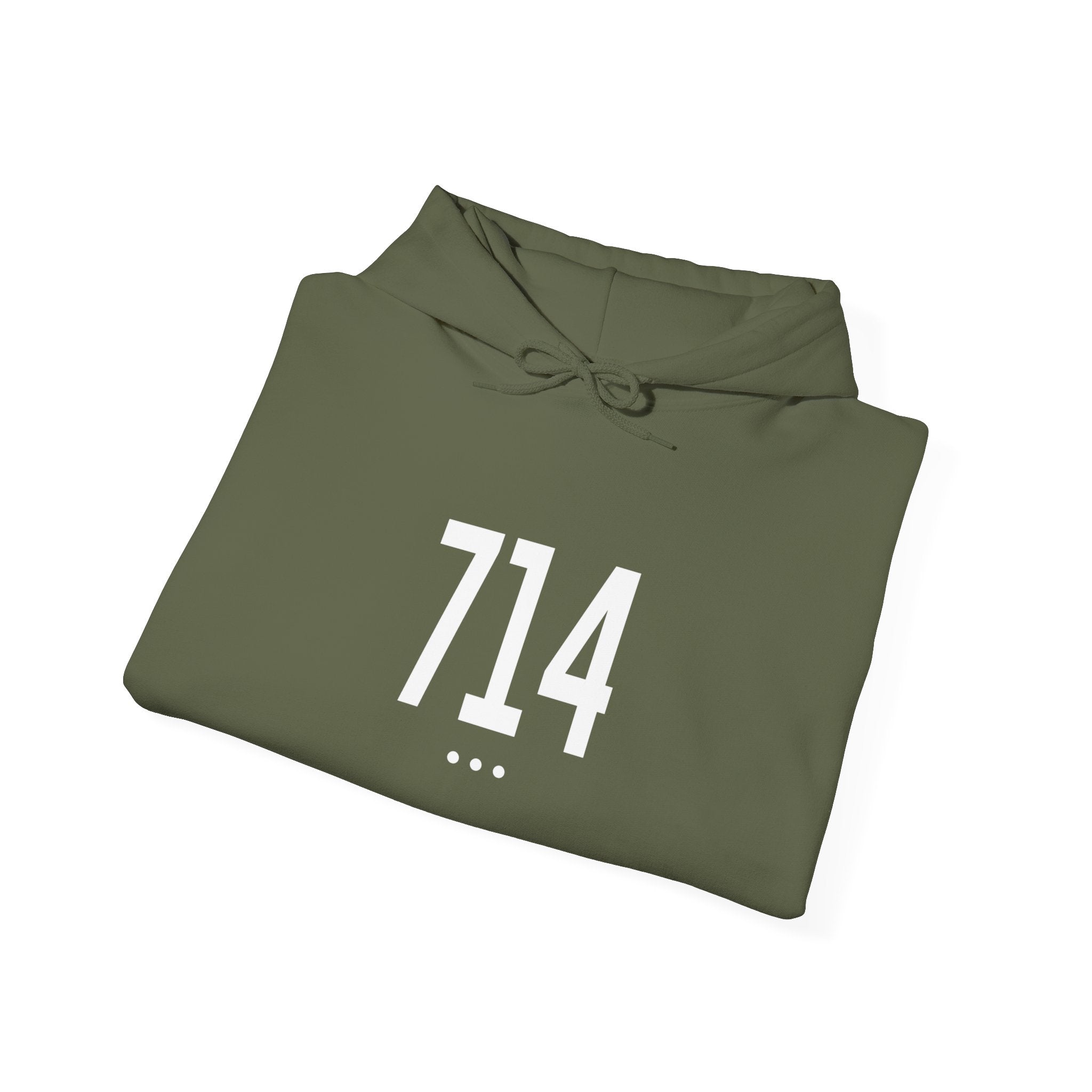 714 White Logo Front Hoodie