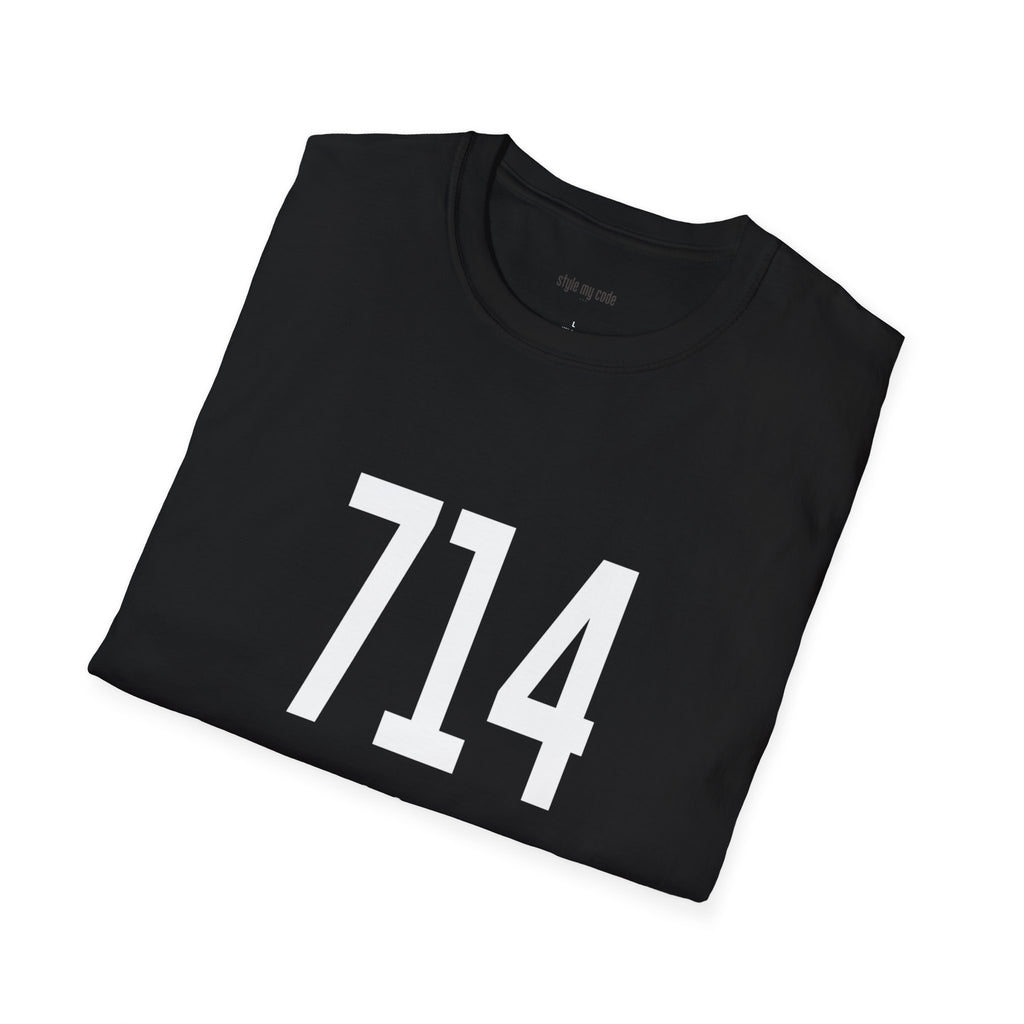 714 White Logo Front T-Shirt