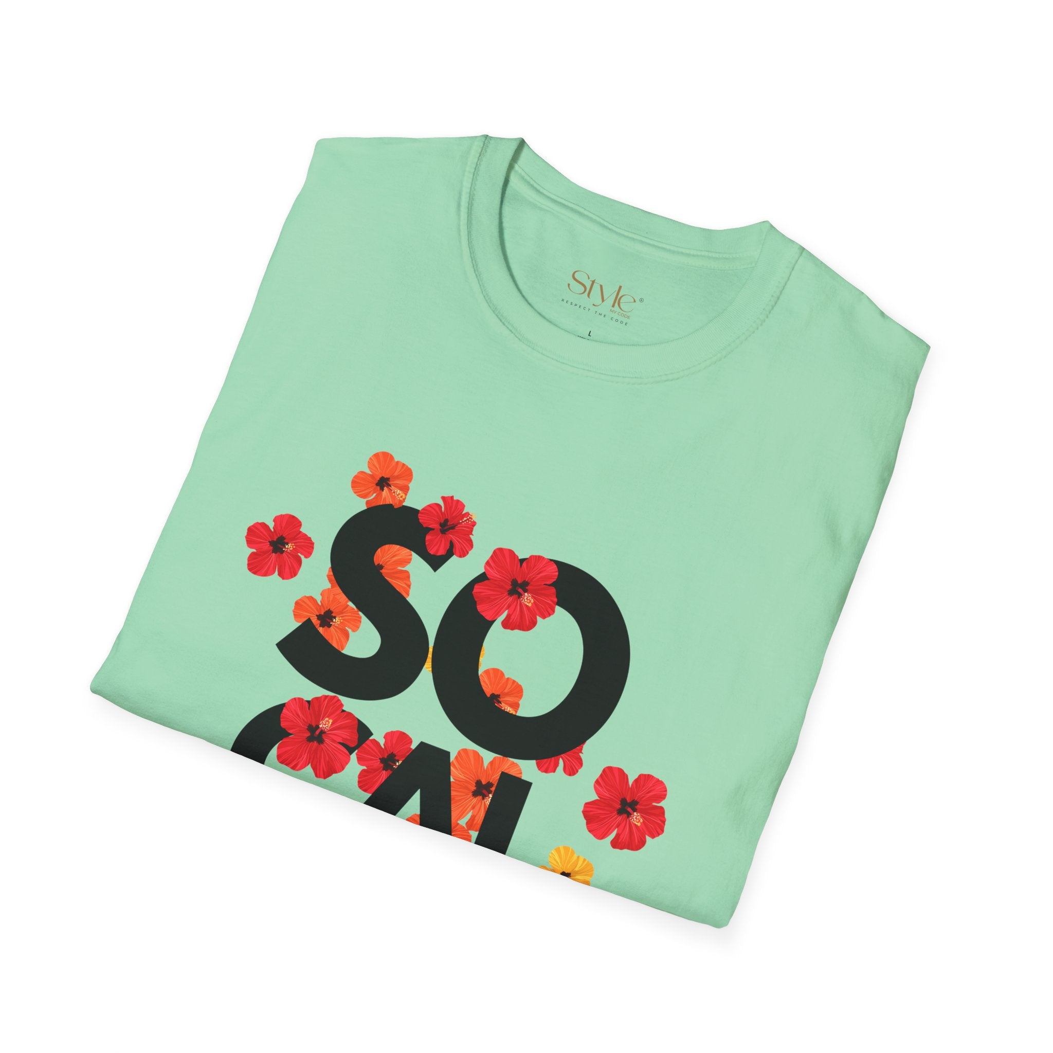 SoCal Local Floral T-Shirt | Unisex Softstyle Tee | Beachwear, Casual Outfit, Gift for Friends, Summer Vibes, Team Event