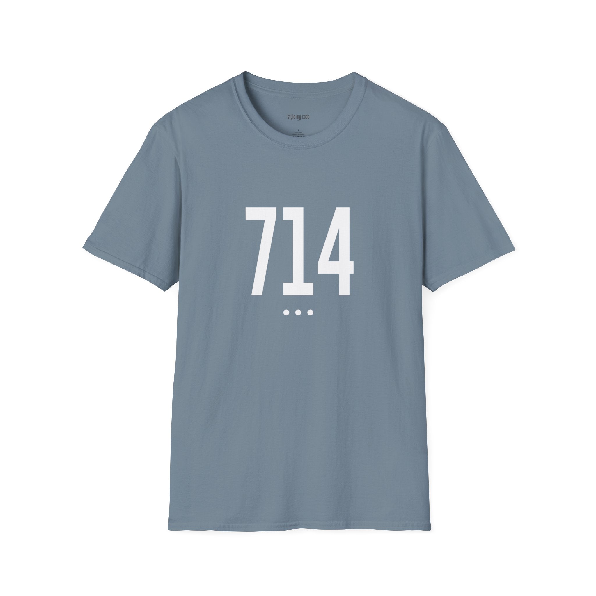 714 White Logo Front T-Shirt