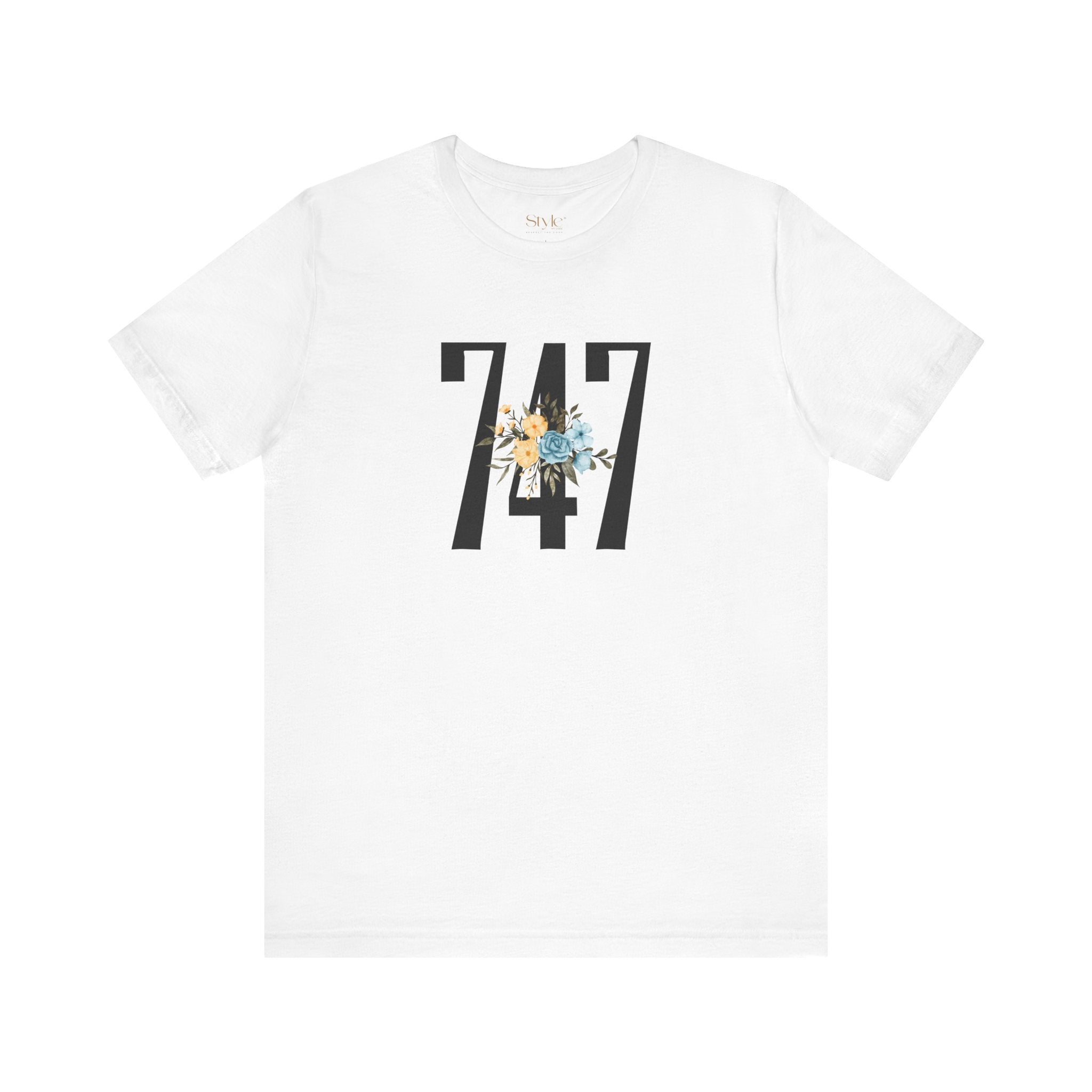 Floral 747 Unisex Tee - Casual, Gift, Birthday, Floral Design, Vintage Style
