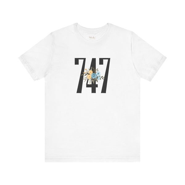 Floral 747 Unisex Tee - Casual, Gift, Birthday, Floral Design, Vintage Style