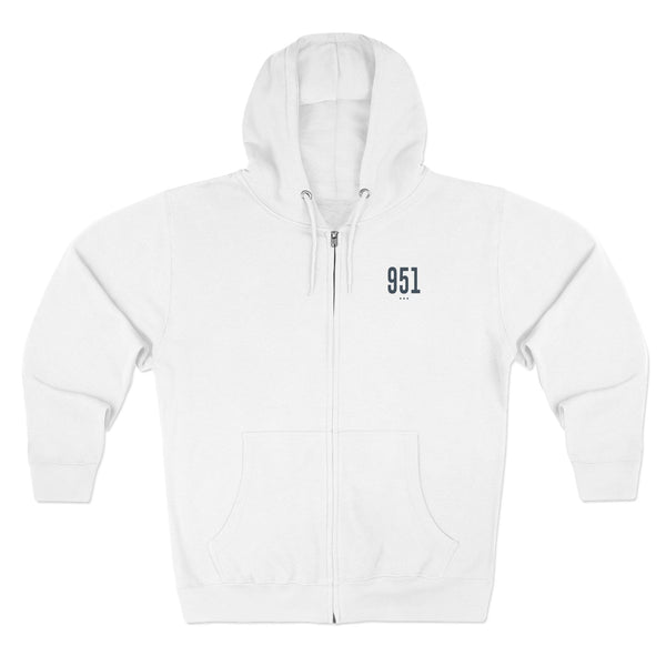 951 - White Zip Hoodie