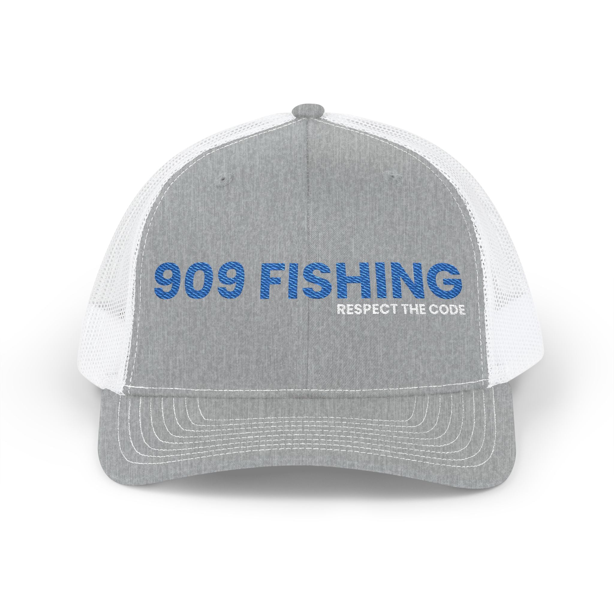 '909 Fishing' Embroidered Stylish Snapback Trucker Cap - Perfect for Casual Outings, Festivals, Gifts, Everyday Wear, and Sports!