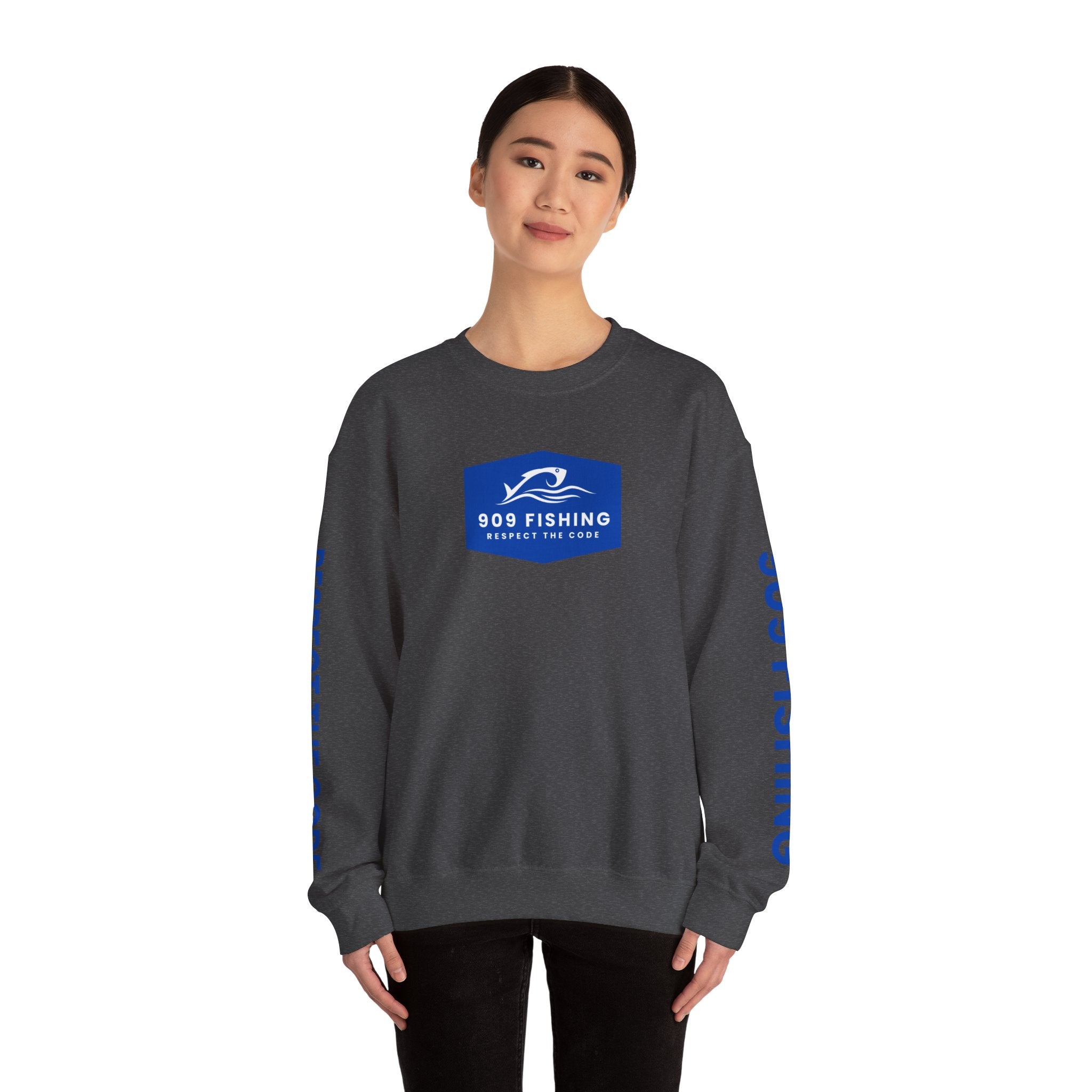 '909 Fishing' Crewneck Sweatshirt - for the Inland Empire Fisherman