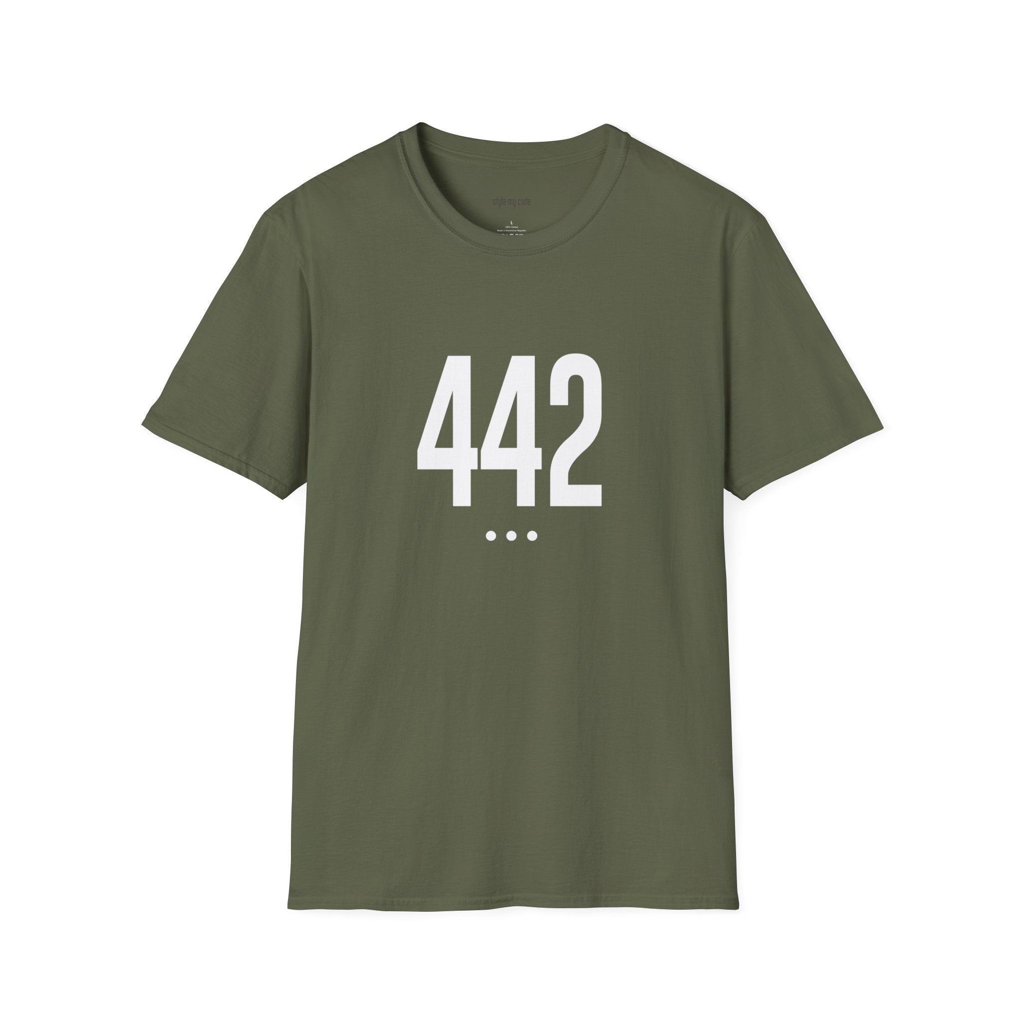 442 White Logo Front Unisex Softstyle T-Shirt