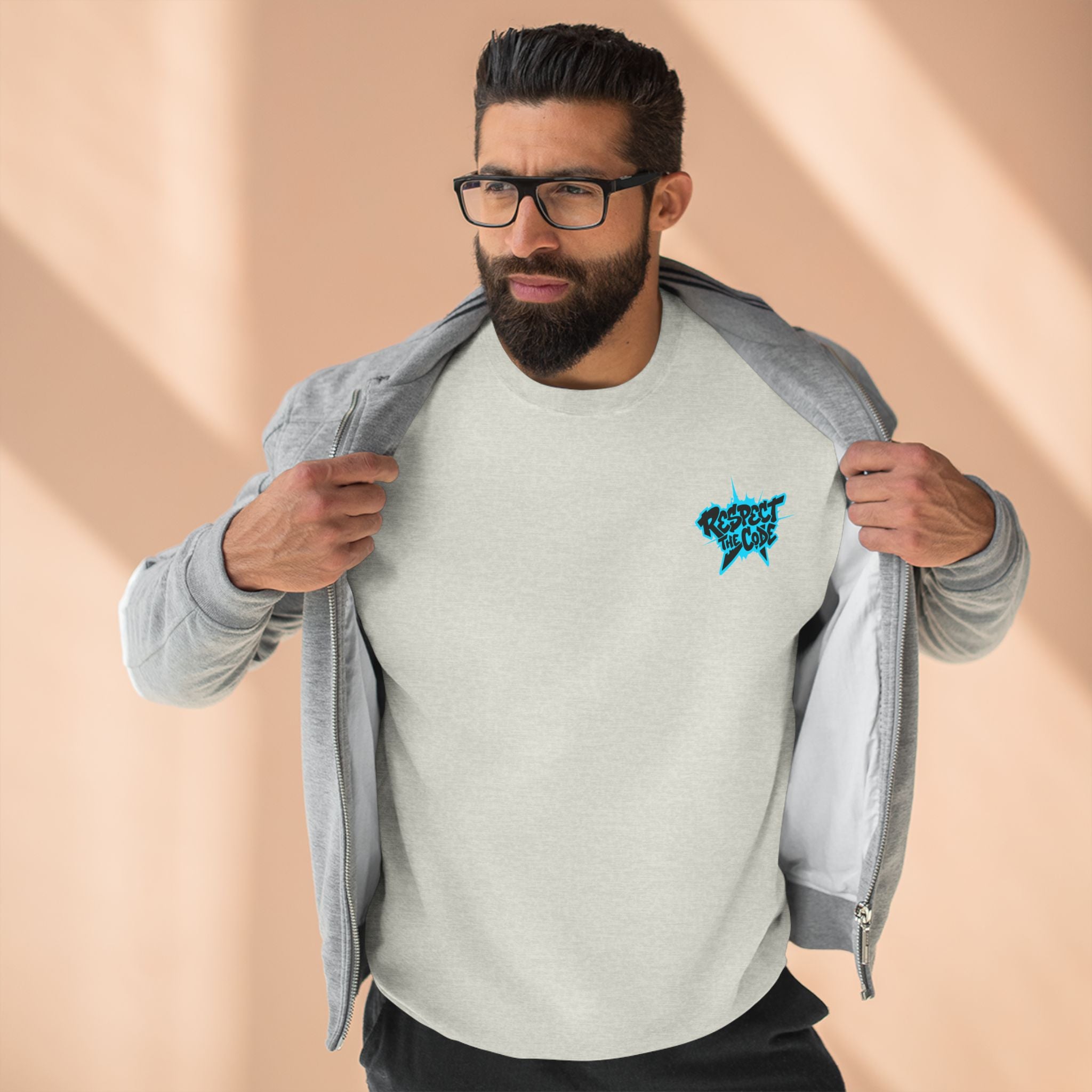 "Respect the Code" Crewneck Sweatshirt — Streetwear Graphic Pullover