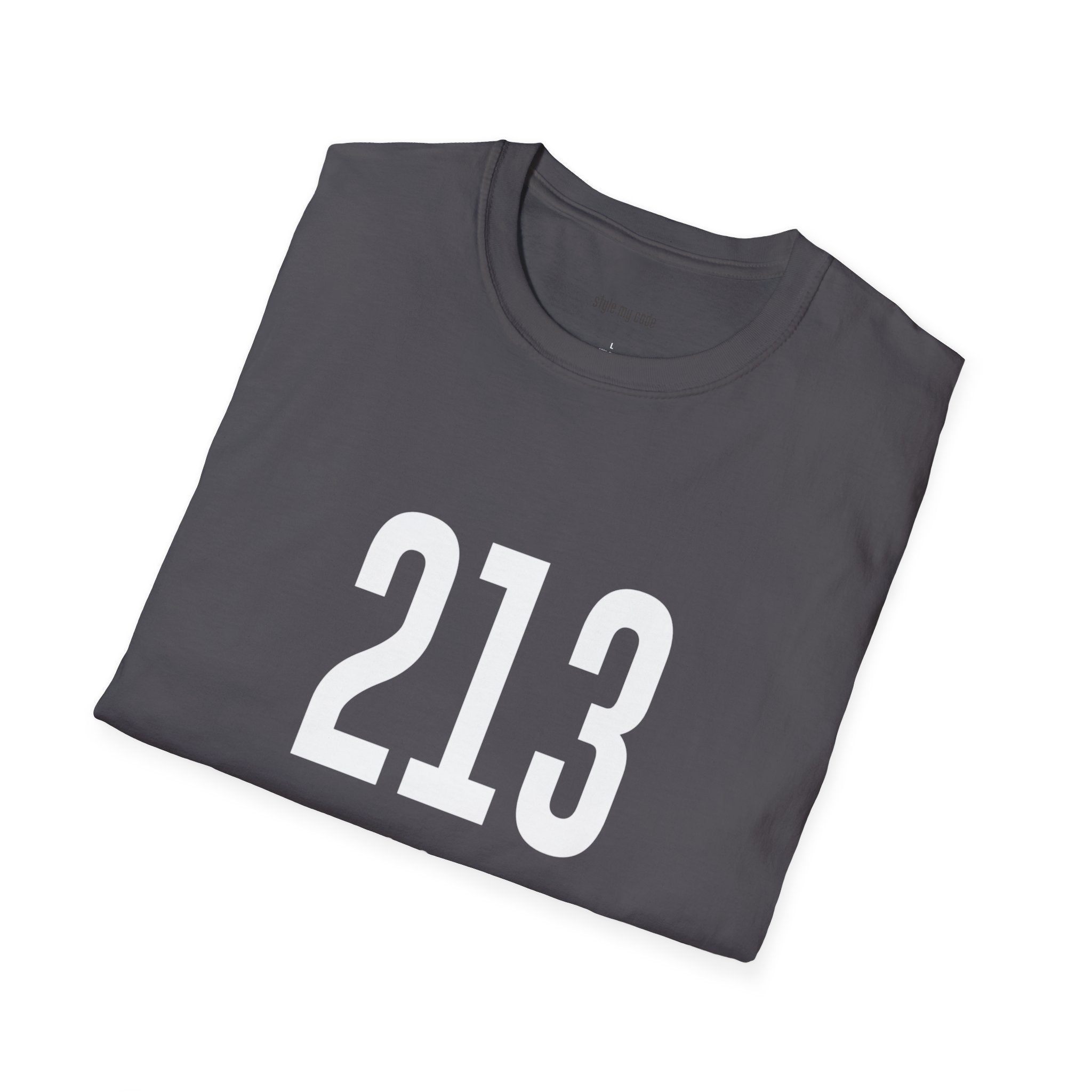 213 White Logo Front Unisex Softstyle T-Shirt