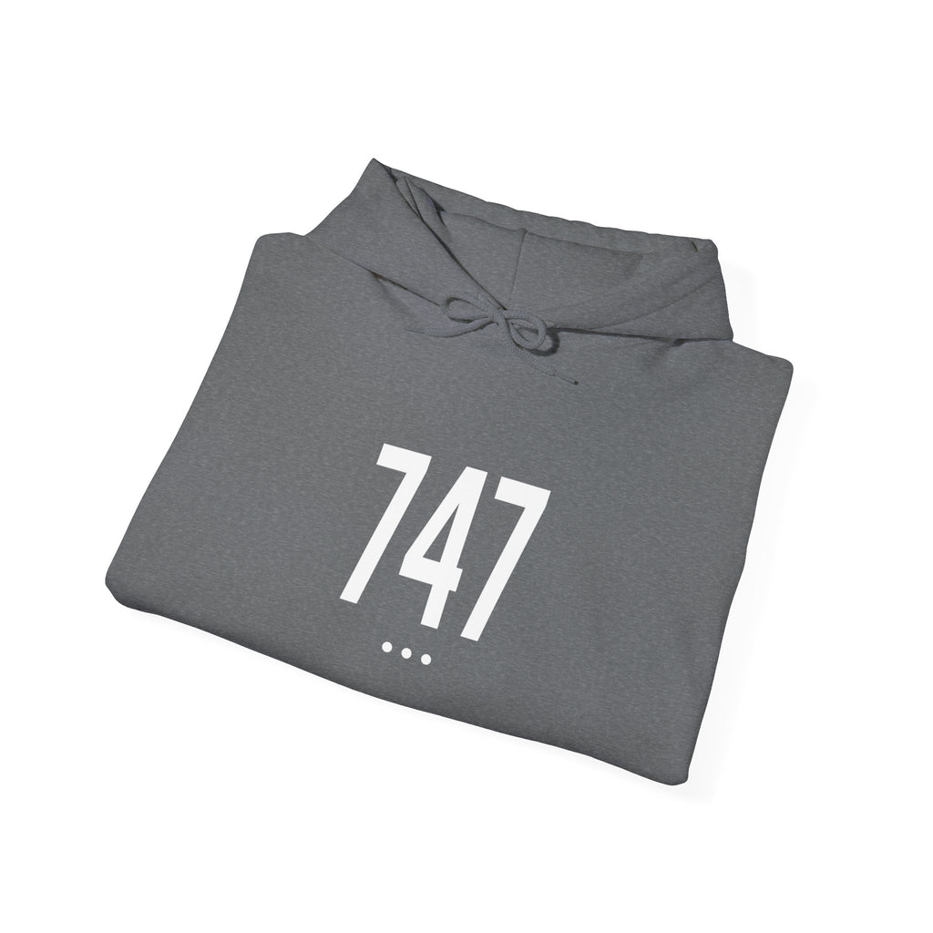 747 White Logo Front Hoodie