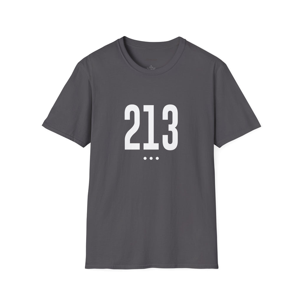 213 White Logo Front Unisex Softstyle T-Shirt