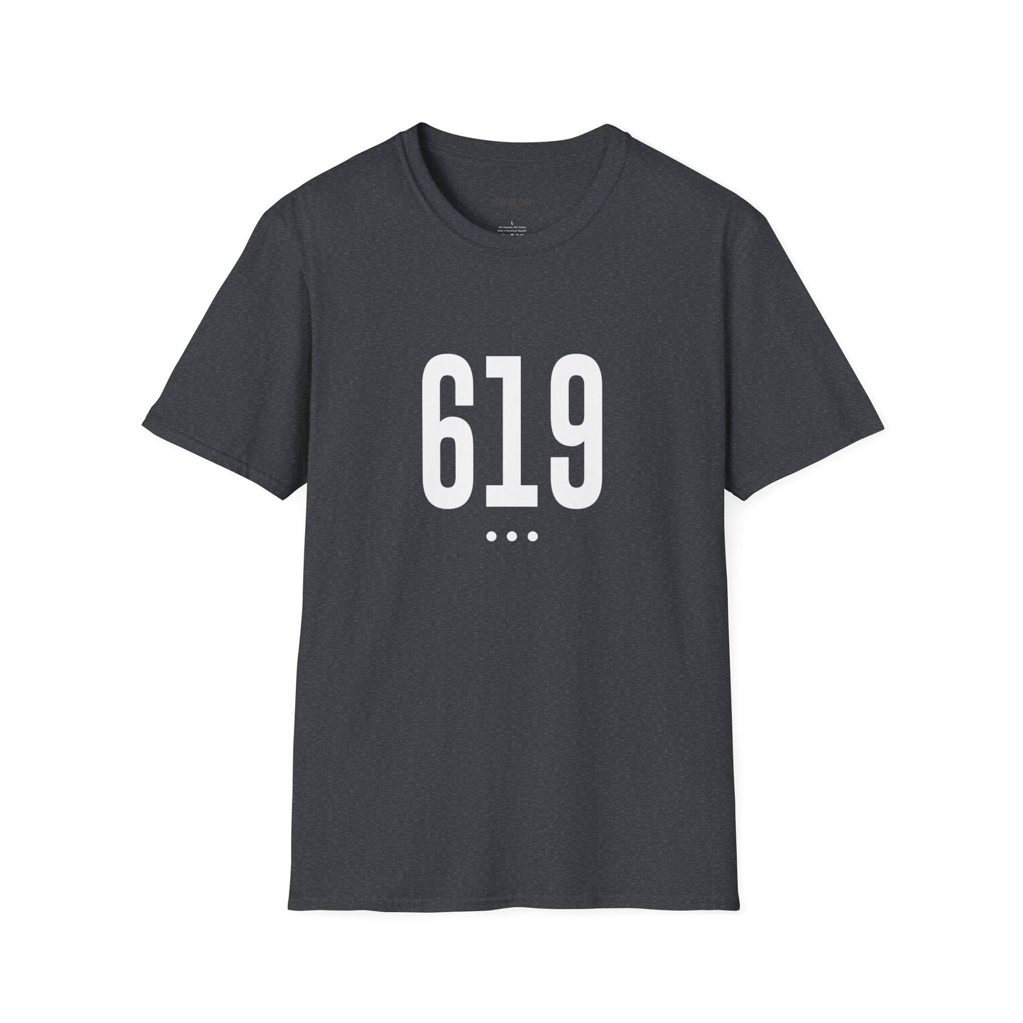 619 White Logo Front Unisex Softstyle T-Shirt