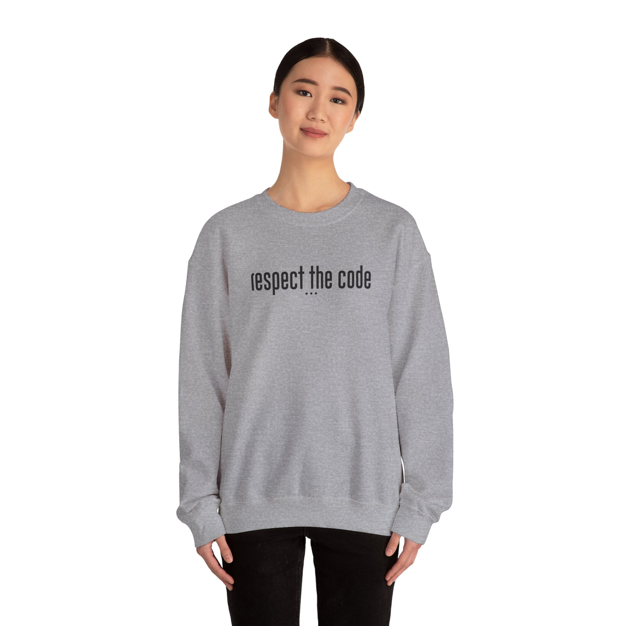 Black "Respect the Code" Crewneck Sweatshirt