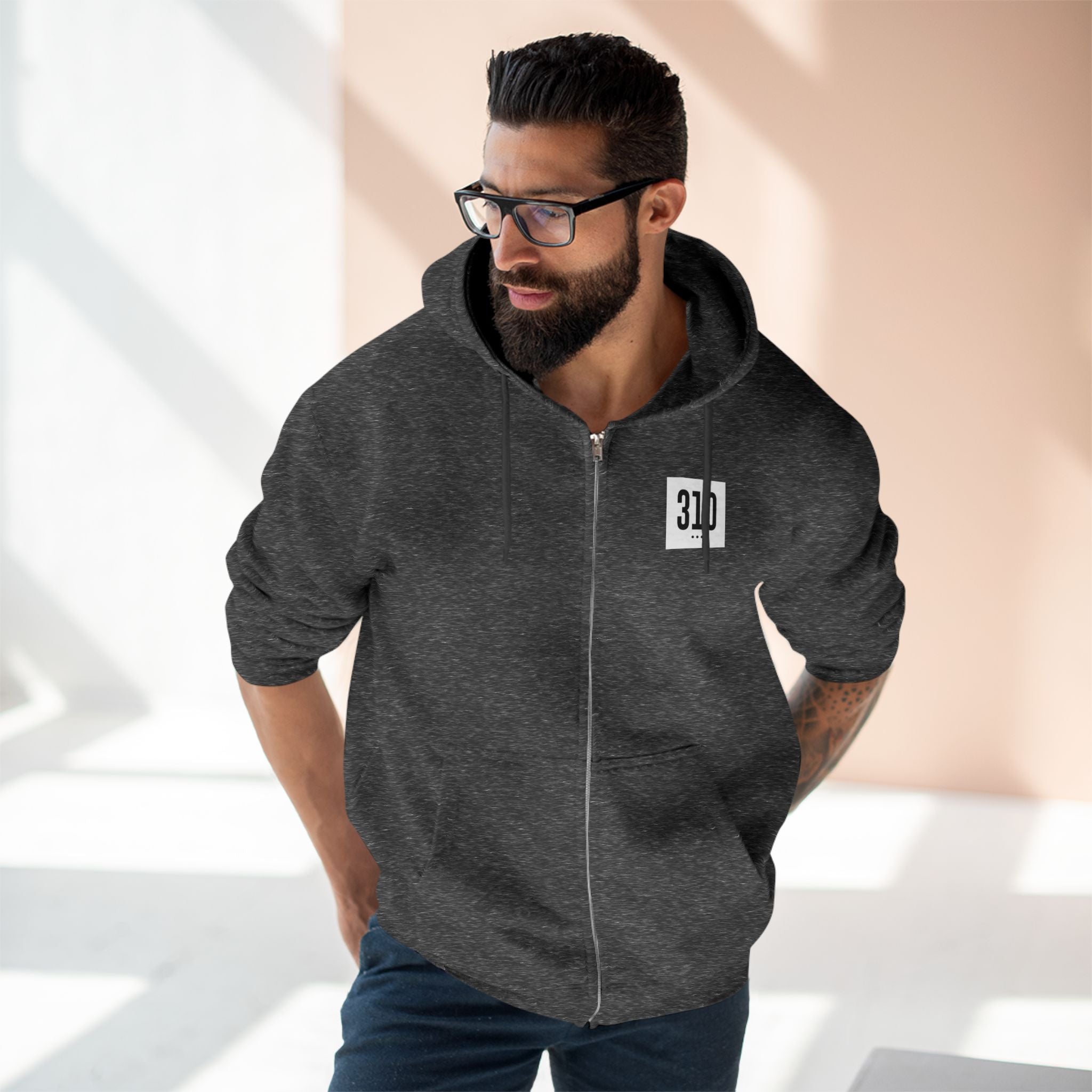 310 LA Street Style Unisex Zip Hoodie, Comfortable Layer, Great for Athleisure, Urban Fashion, Casual Wear