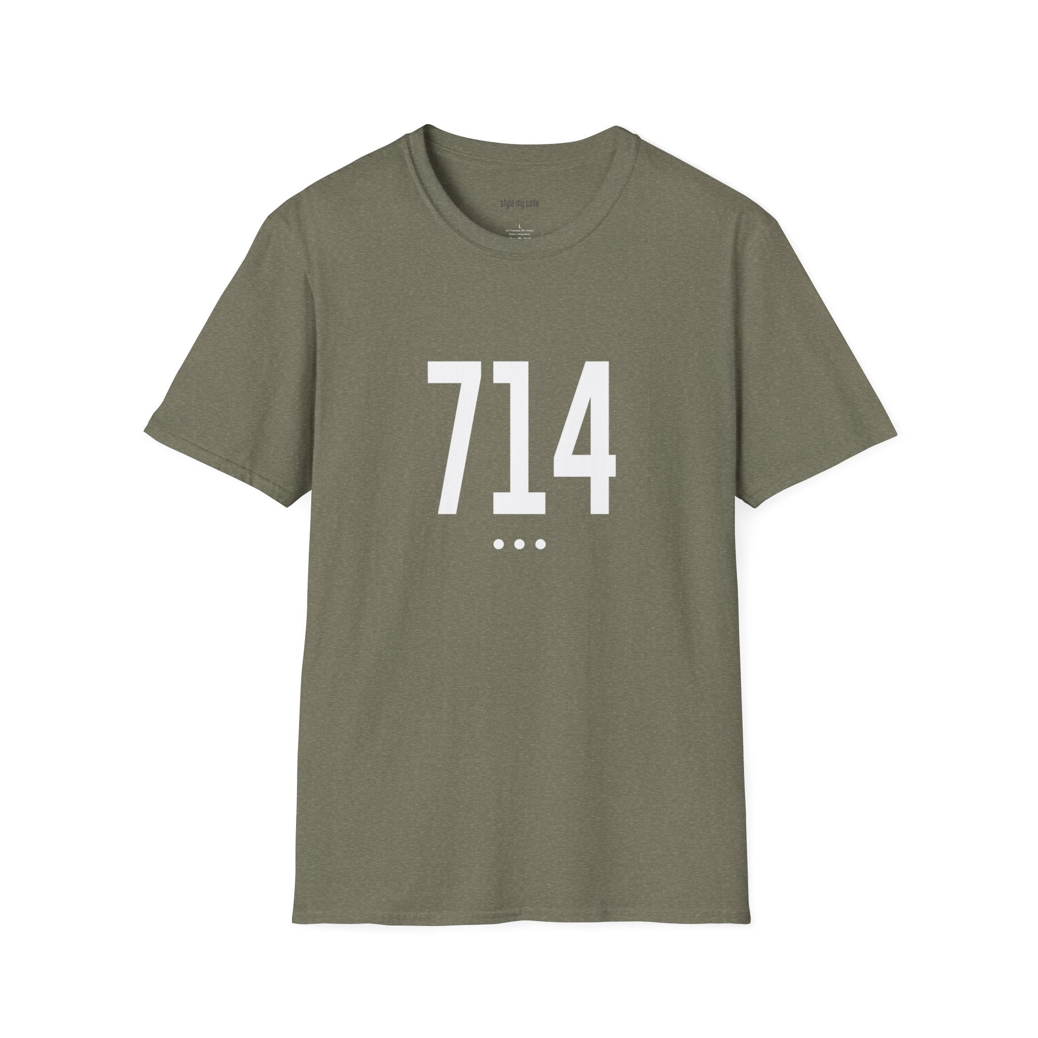 714 White Logo Front T-Shirt