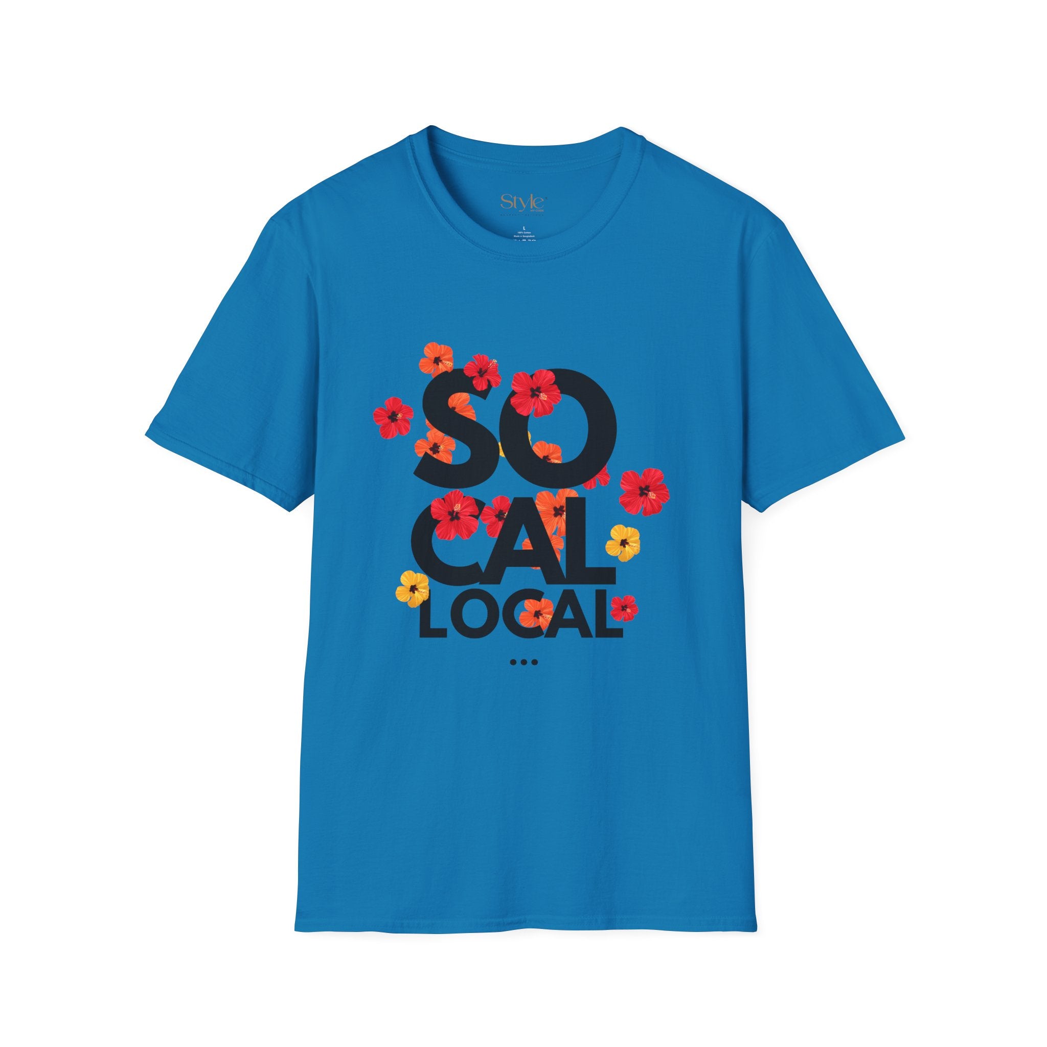 SoCal Local Floral T-Shirt | Unisex Softstyle Tee | Beachwear, Casual Outfit, Gift for Friends, Summer Vibes, Team Event