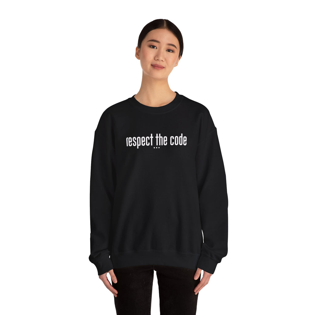 White "Respect the Code" Crewneck Sweatshirt