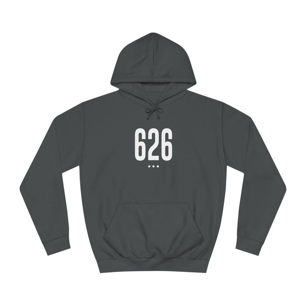 626 White Logo Front Unisex College Hoodie