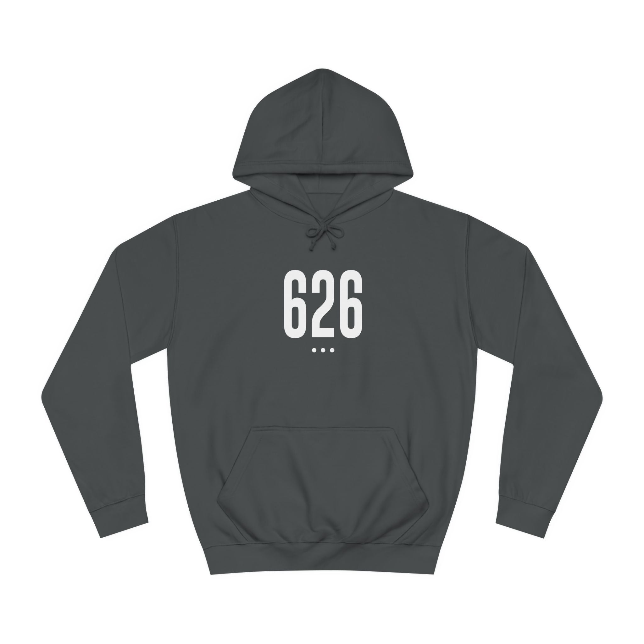 626 White Logo Front Unisex College Hoodie