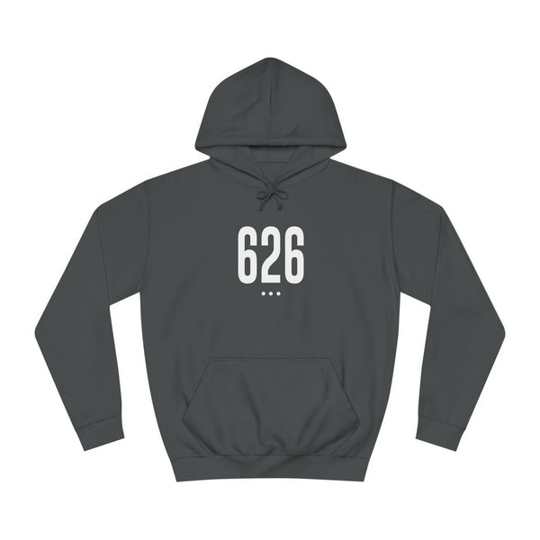 626 White Logo Front Unisex College Hoodie