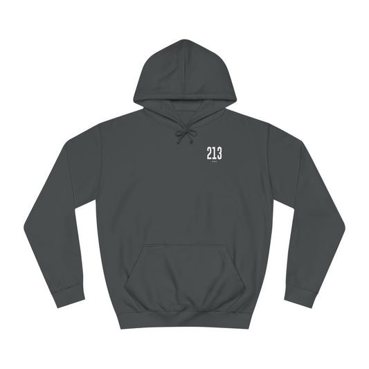 213 White Logo Unisex College Hoodie