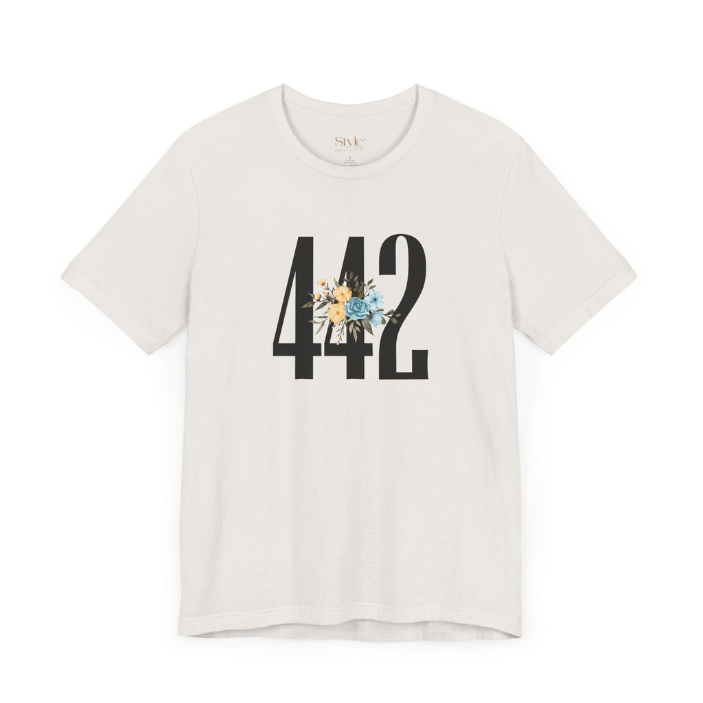 Floral 442 Unisex Tee - Casual, Gift, Birthday, Floral Design, Vintage Style