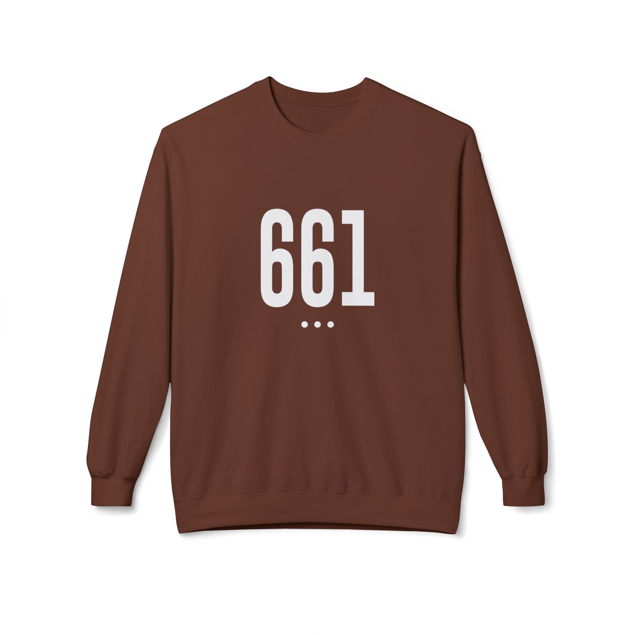 661 Unisex White Logo Front Crewneck Sweatshirt