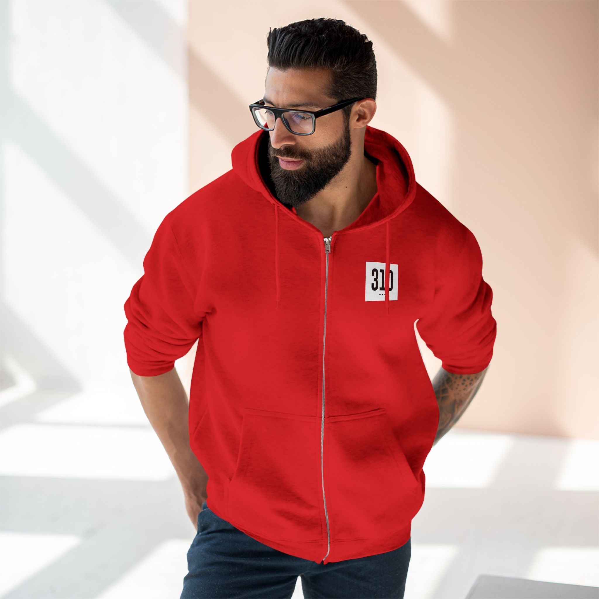 310 LA Street Style Unisex Zip Hoodie, Comfortable Layer, Great for Athleisure, Urban Fashion, Casual Wear