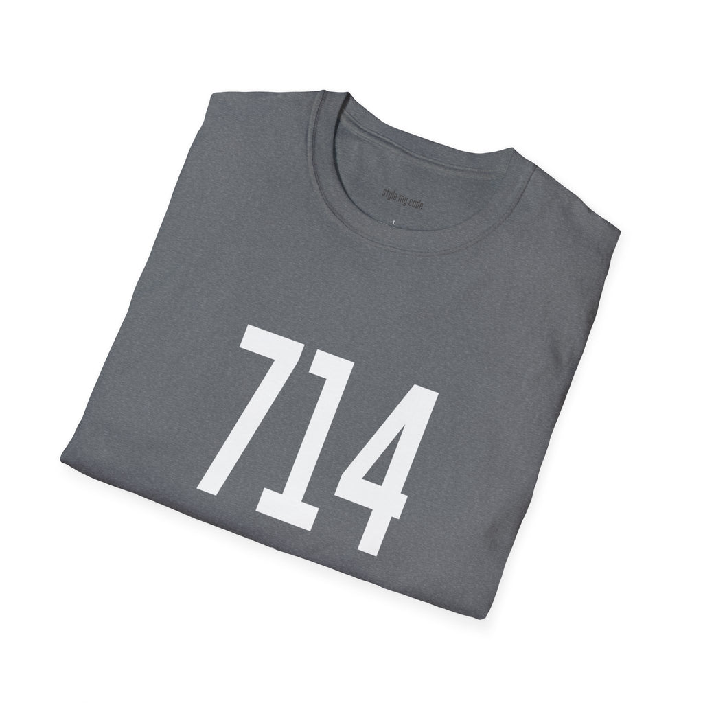 714 White Logo Front T-Shirt