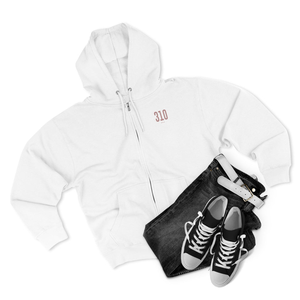310 - White Zip Hoodie
