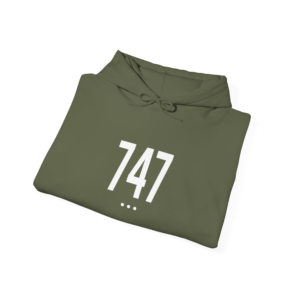 747 White Logo Front Hoodie