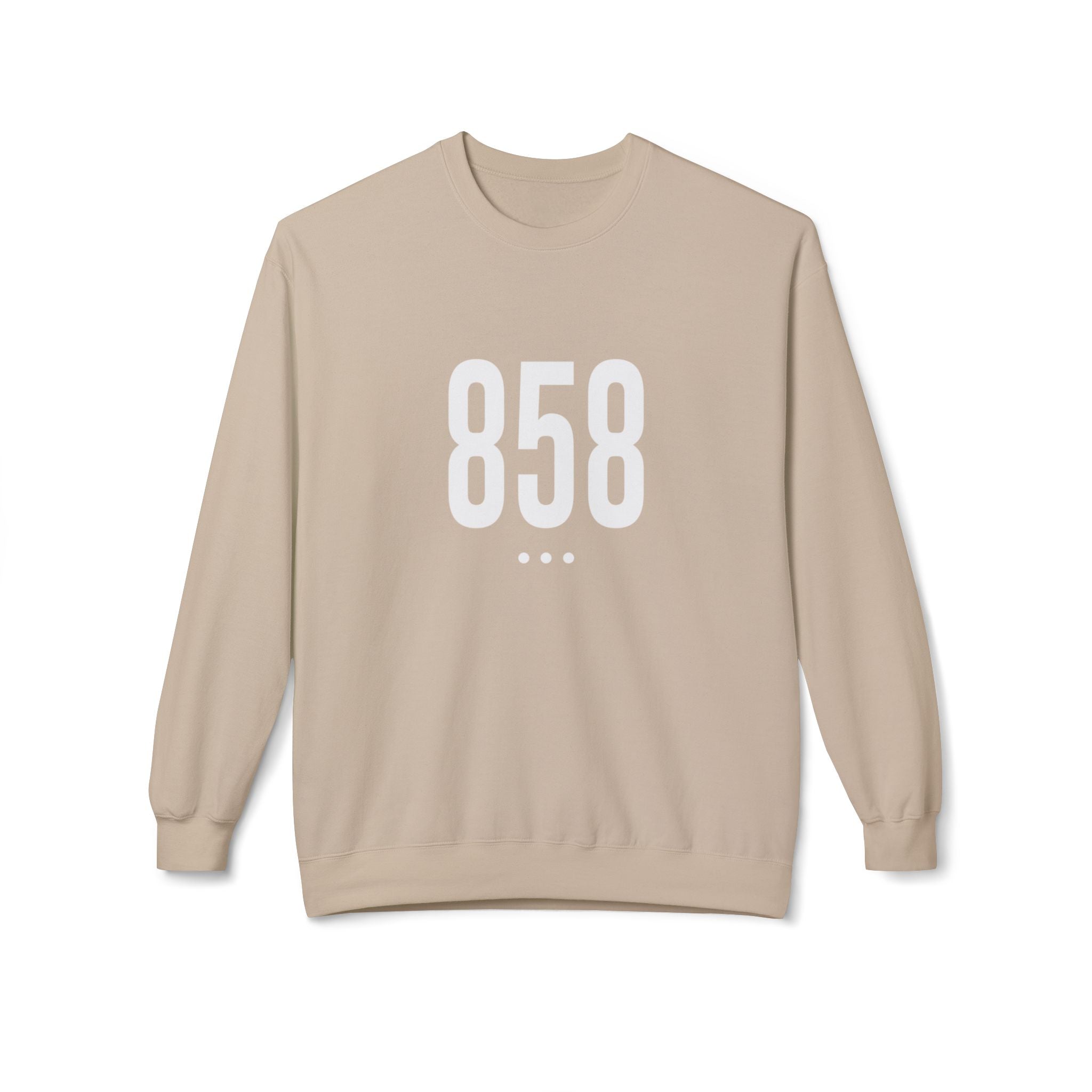 858 White Logo Front Crewneck Sweatshirt