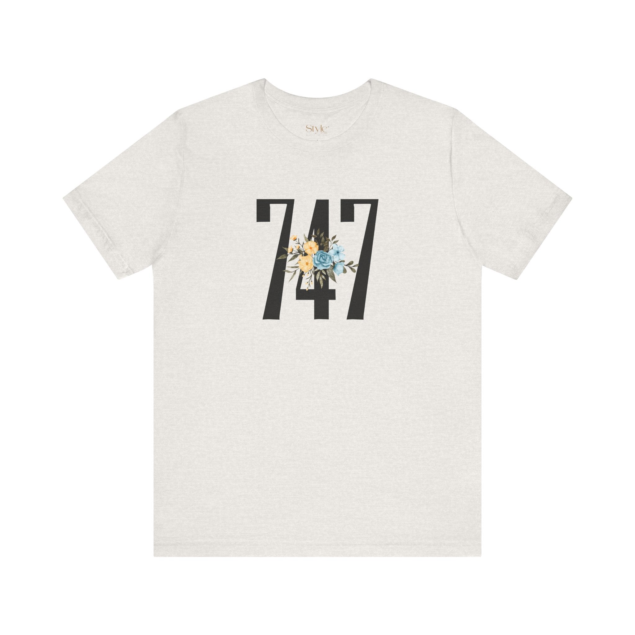 Floral 747 Unisex Tee - Casual, Gift, Birthday, Floral Design, Vintage Style