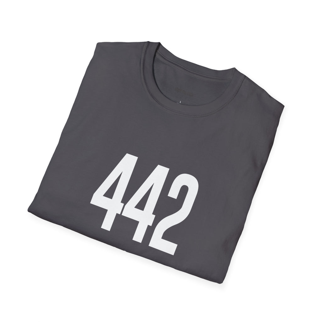 442 White Logo Front Unisex Softstyle T-Shirt