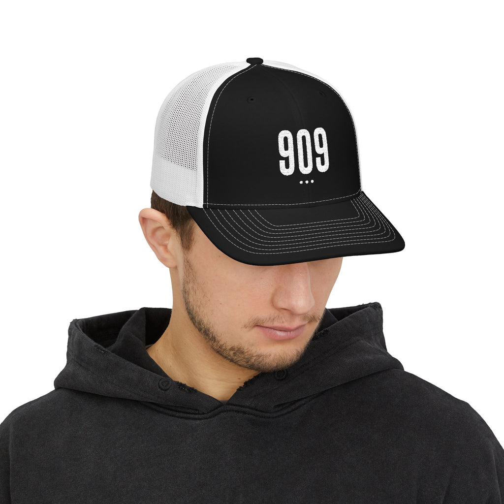 Stylish Snapback Trucker Cap with Embroidered '909' - Perfect for Casual Outings, Festivals, Gifts, Everyday Wear, and Sports!