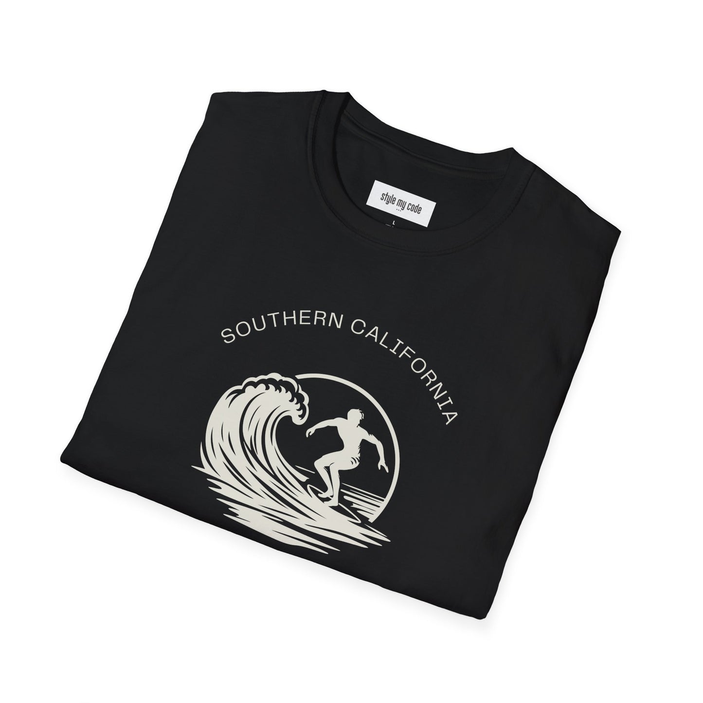 Unisex Softstyle T-Shirt - Ride the Tide, Respect the Code - Surfing Vibes & Southern California Style