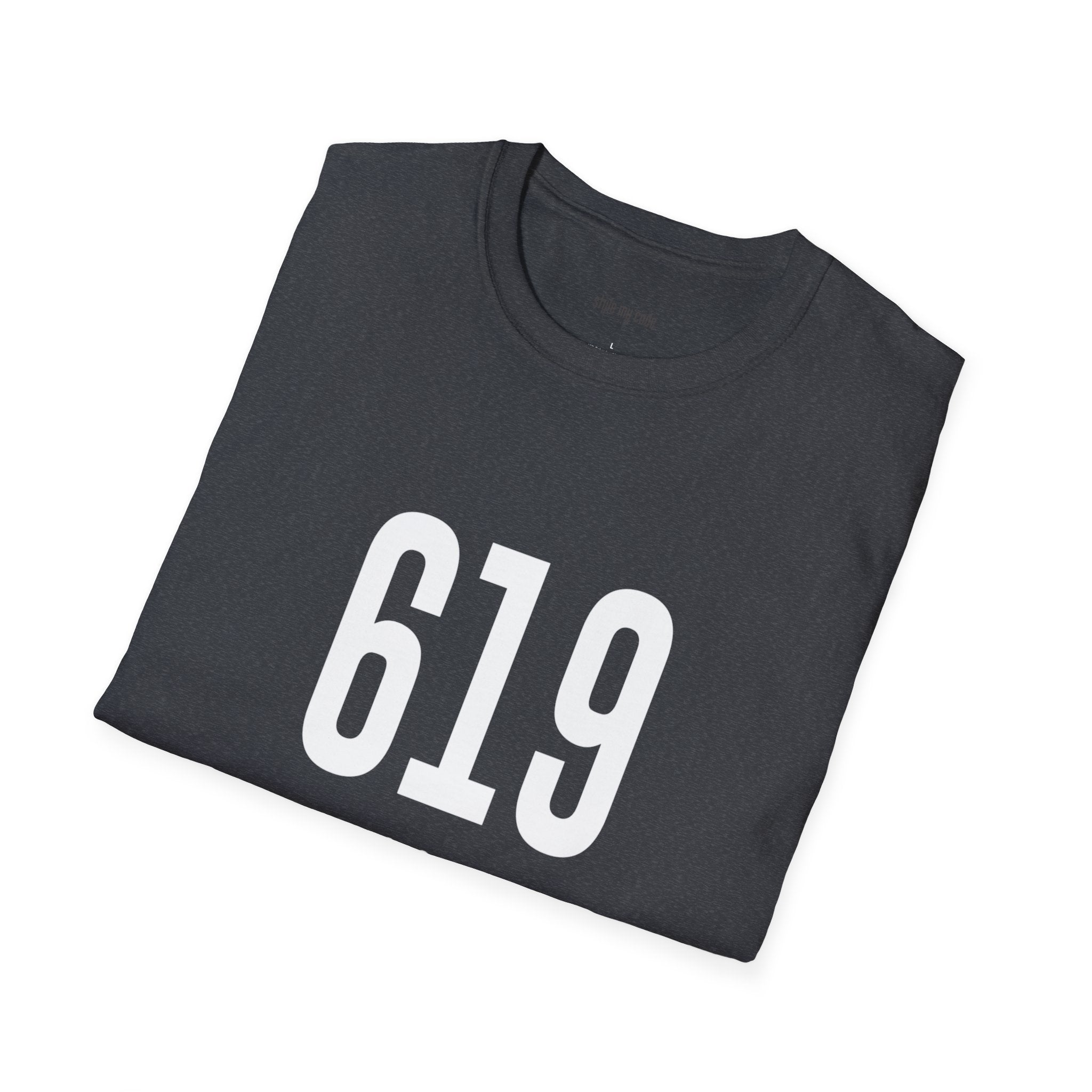 619 White Logo Front Unisex Softstyle T-Shirt