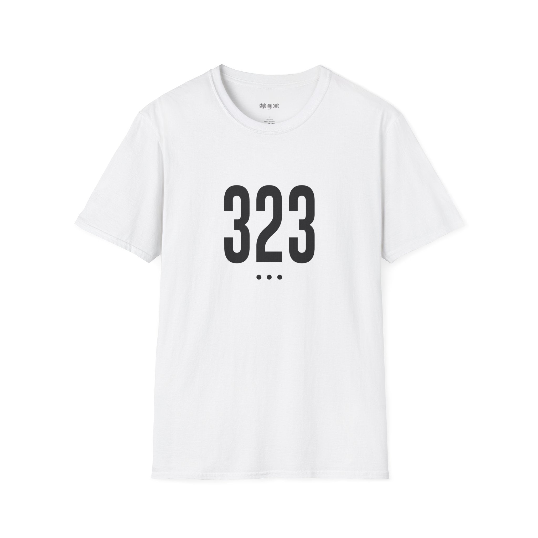 323 Black Logo Front T-Shirt