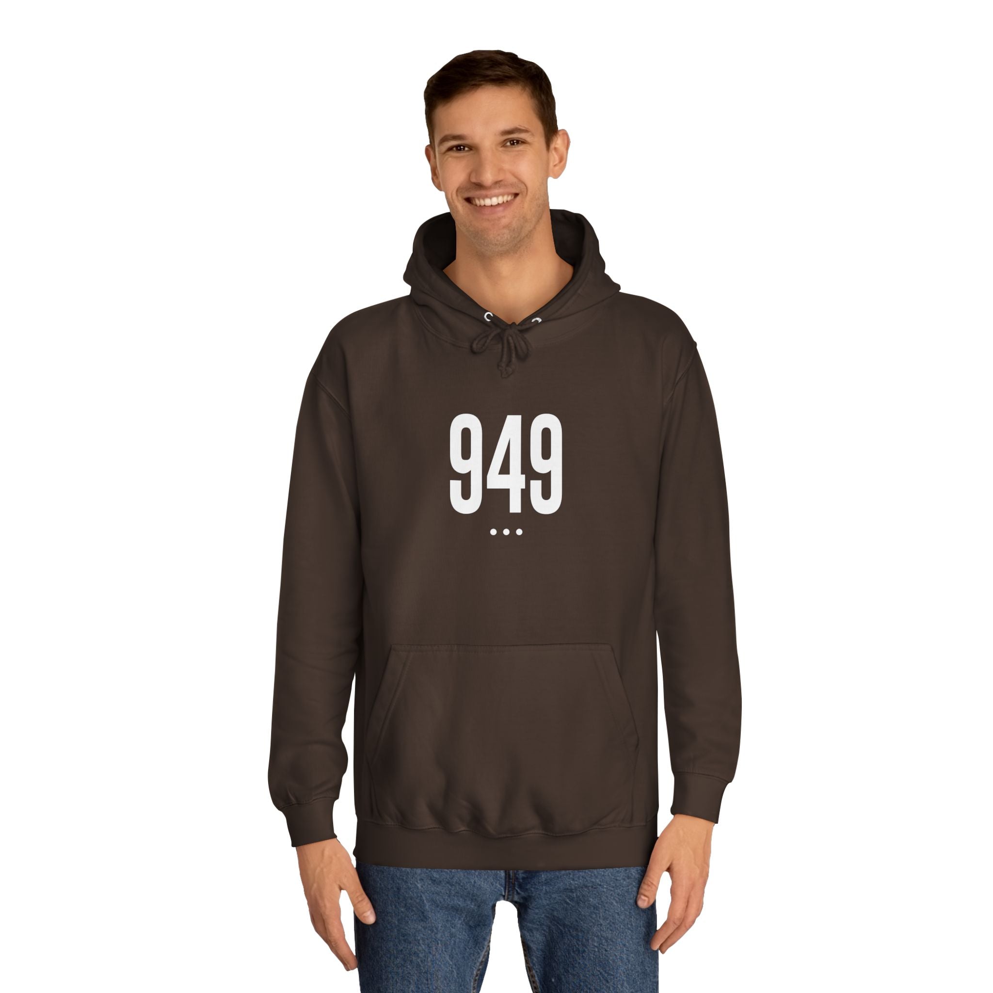 949 White Logo Front Hoodie