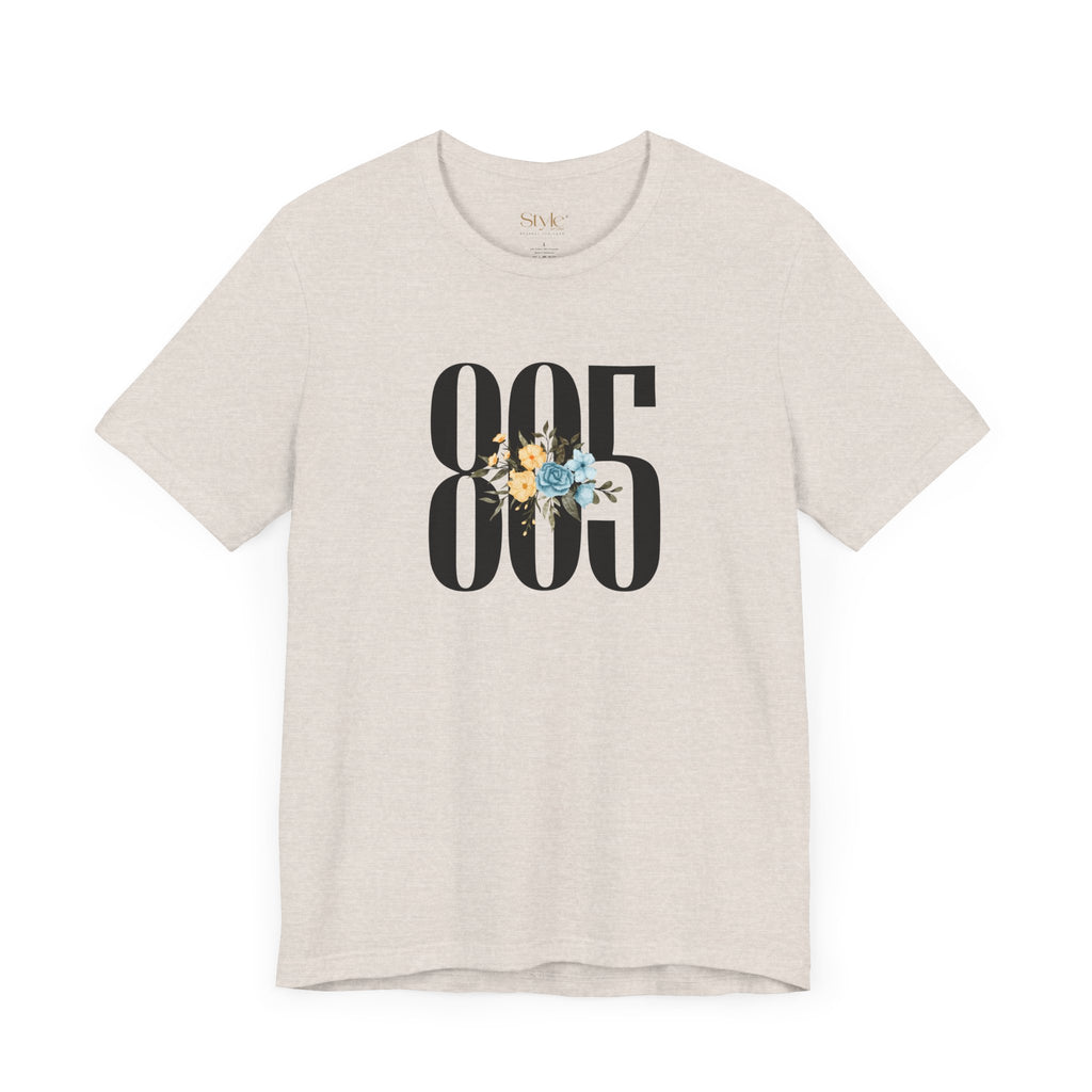 Floral 805 Unisex Tee - Casual, Gift, Birthday, Floral Design, Vintage Style