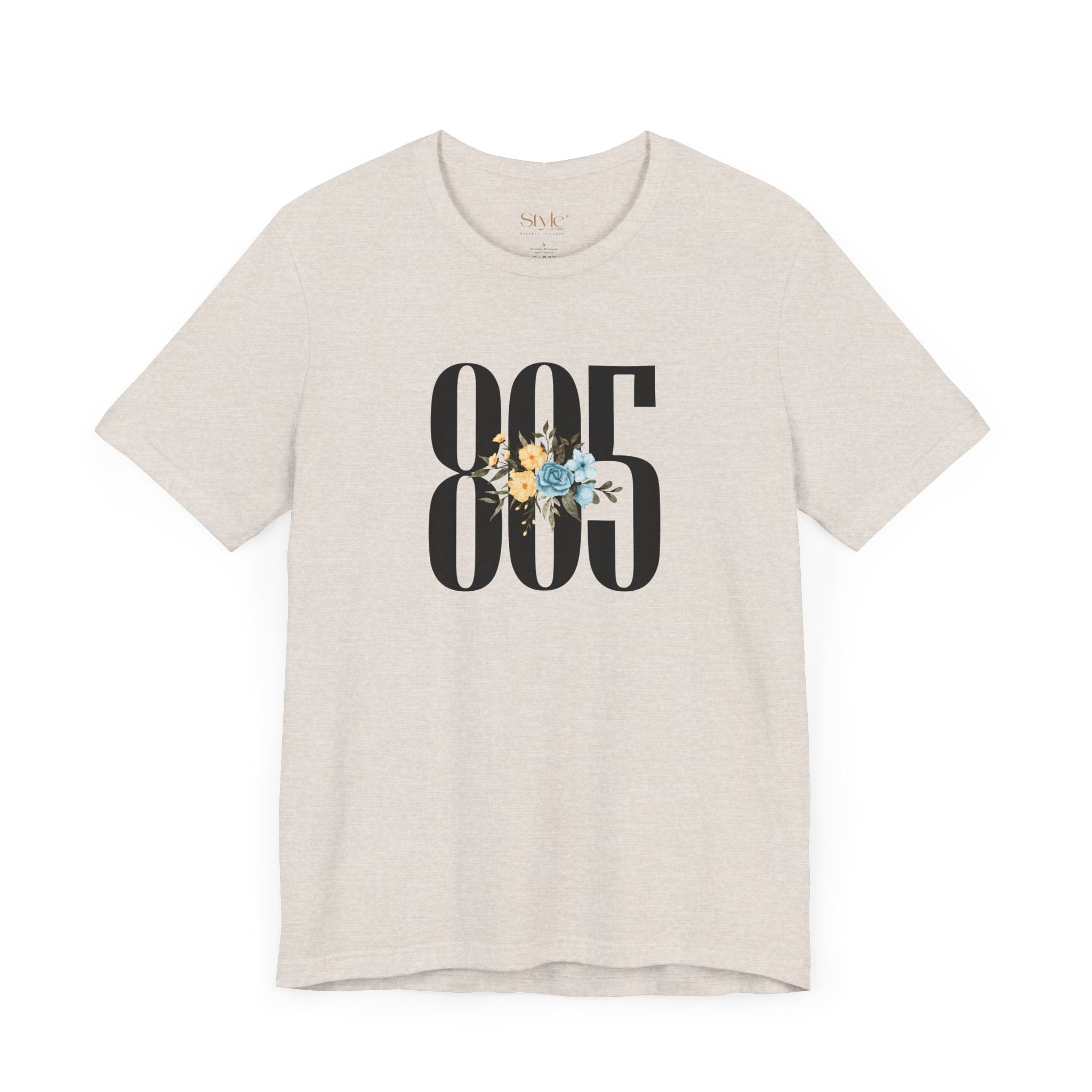 Floral 805 Unisex Tee - Casual, Gift, Birthday, Floral Design, Vintage Style