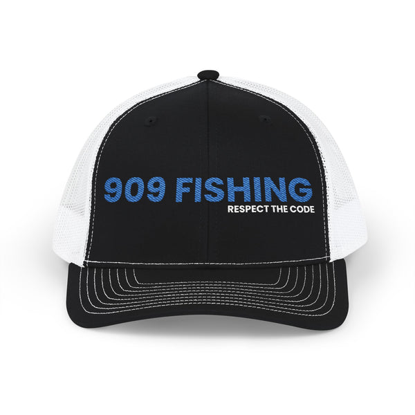 '909 Fishing' Embroidered Stylish Snapback Trucker Cap - Perfect for Casual Outings, Festivals, Gifts, Everyday Wear, and Sports!