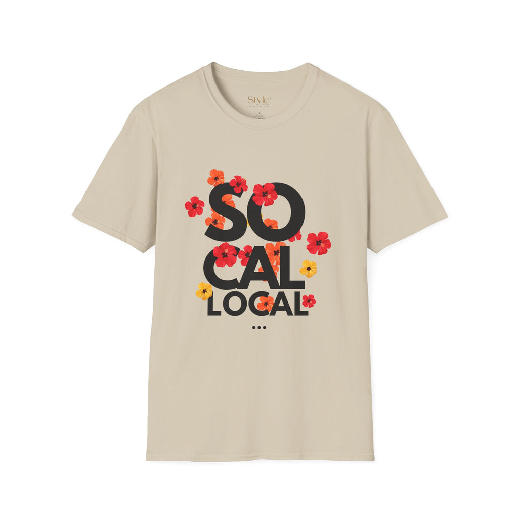 SoCal Local Floral T-Shirt | Unisex Softstyle Tee | Beachwear, Casual Outfit, Gift for Friends, Summer Vibes, Team Event