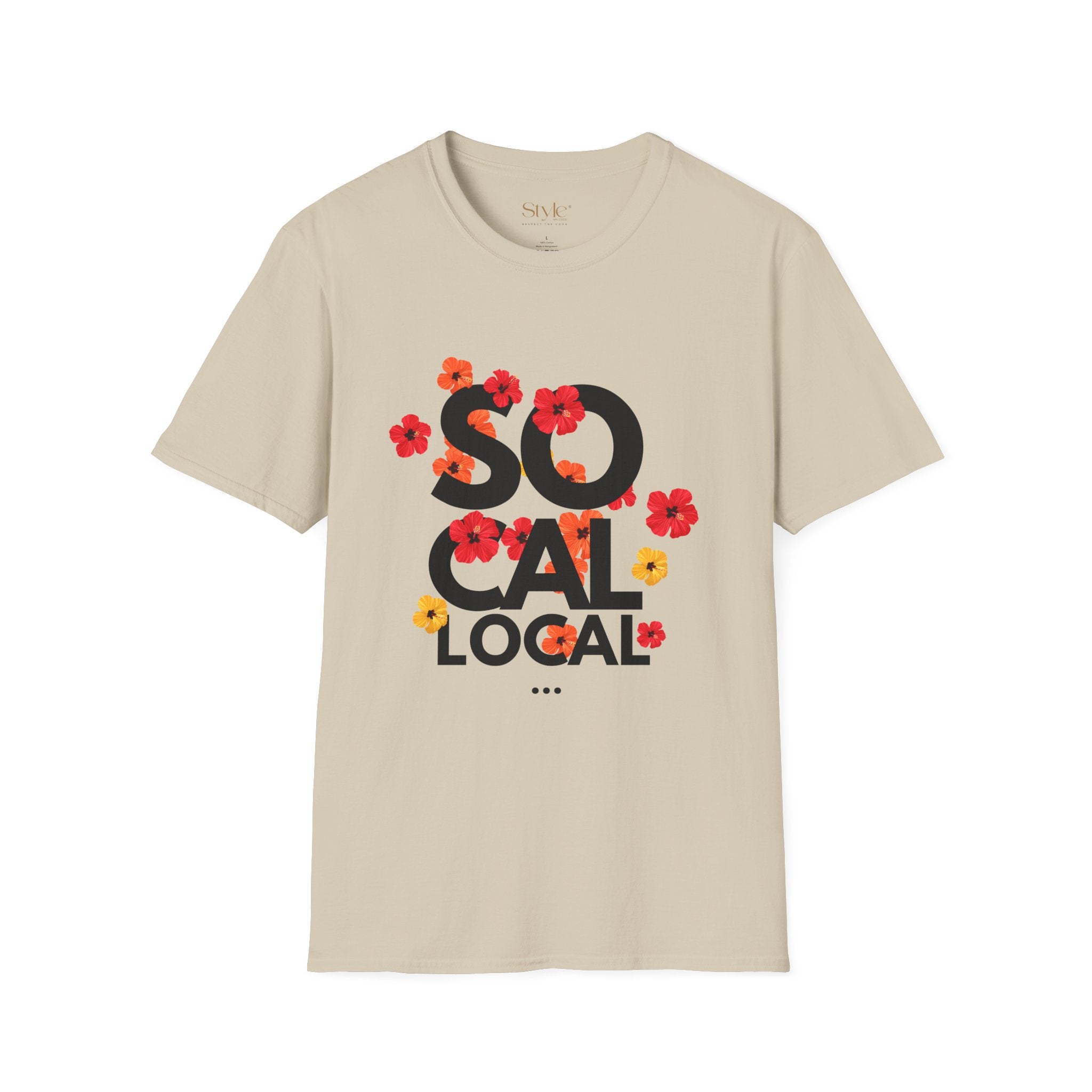 SoCal Local Floral T-Shirt | Unisex Softstyle Tee | Beachwear, Casual Outfit, Gift for Friends, Summer Vibes, Team Event