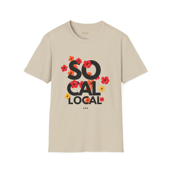 SoCal Local Floral T-Shirt | Unisex Softstyle Tee | Beachwear, Casual Outfit, Gift for Friends, Summer Vibes, Team Event