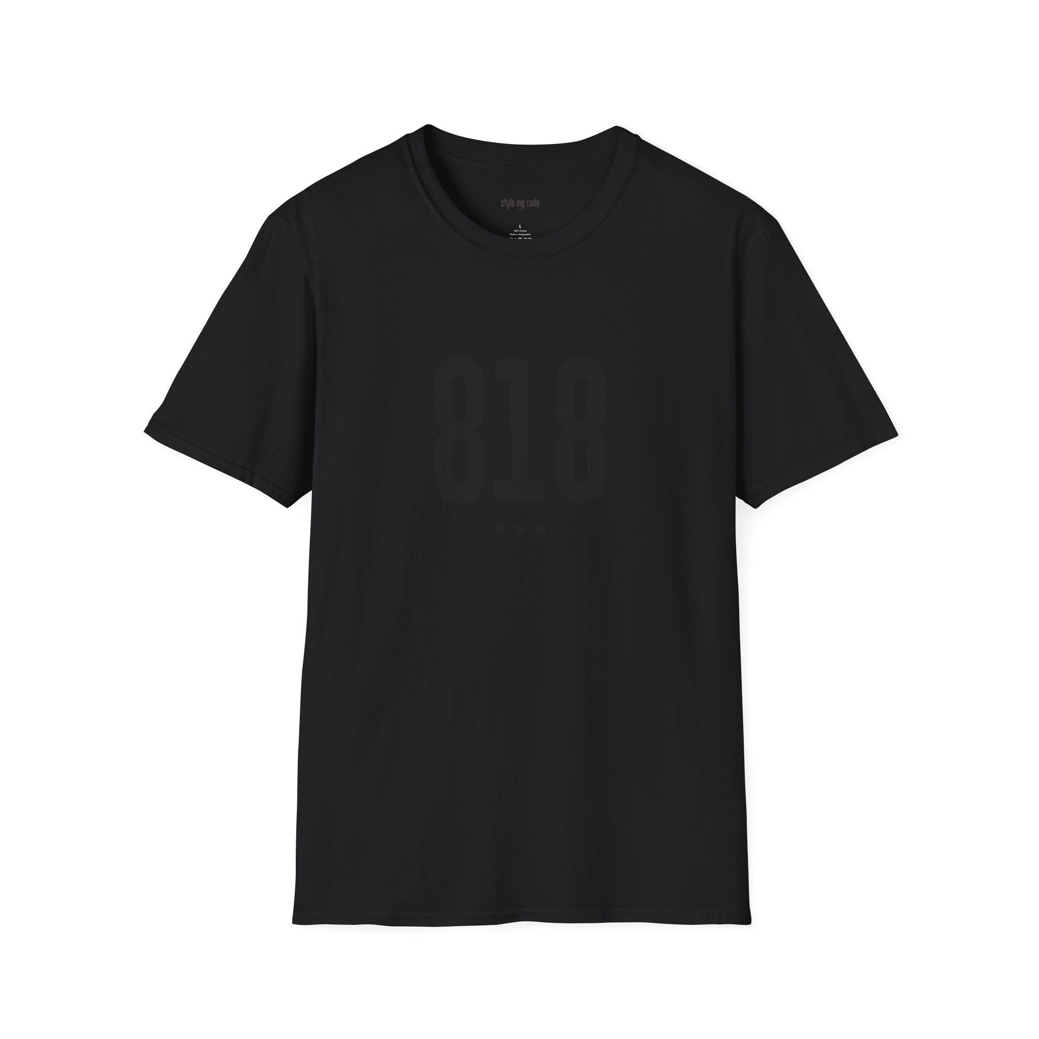 818 Black Logo Front Soft-Style T-Shirt