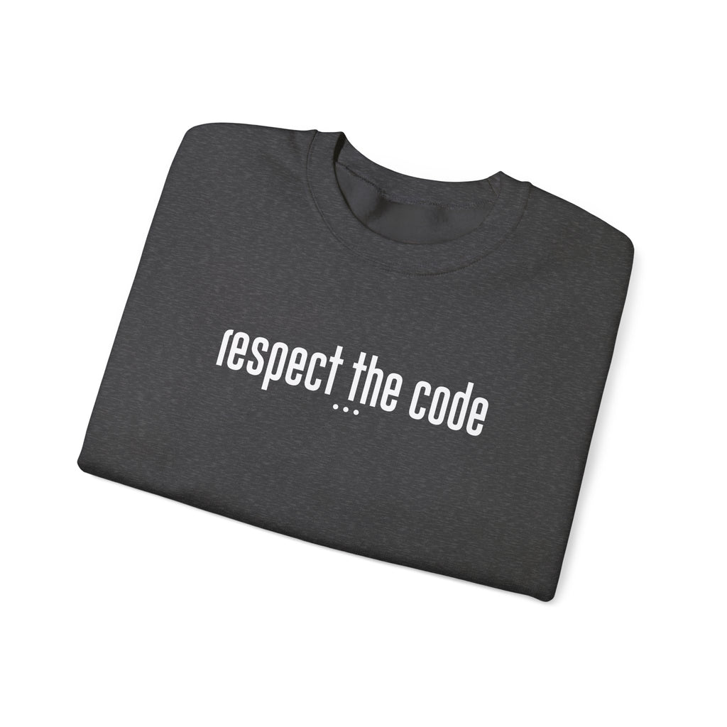 White "Respect the Code" Crewneck Sweatshirt