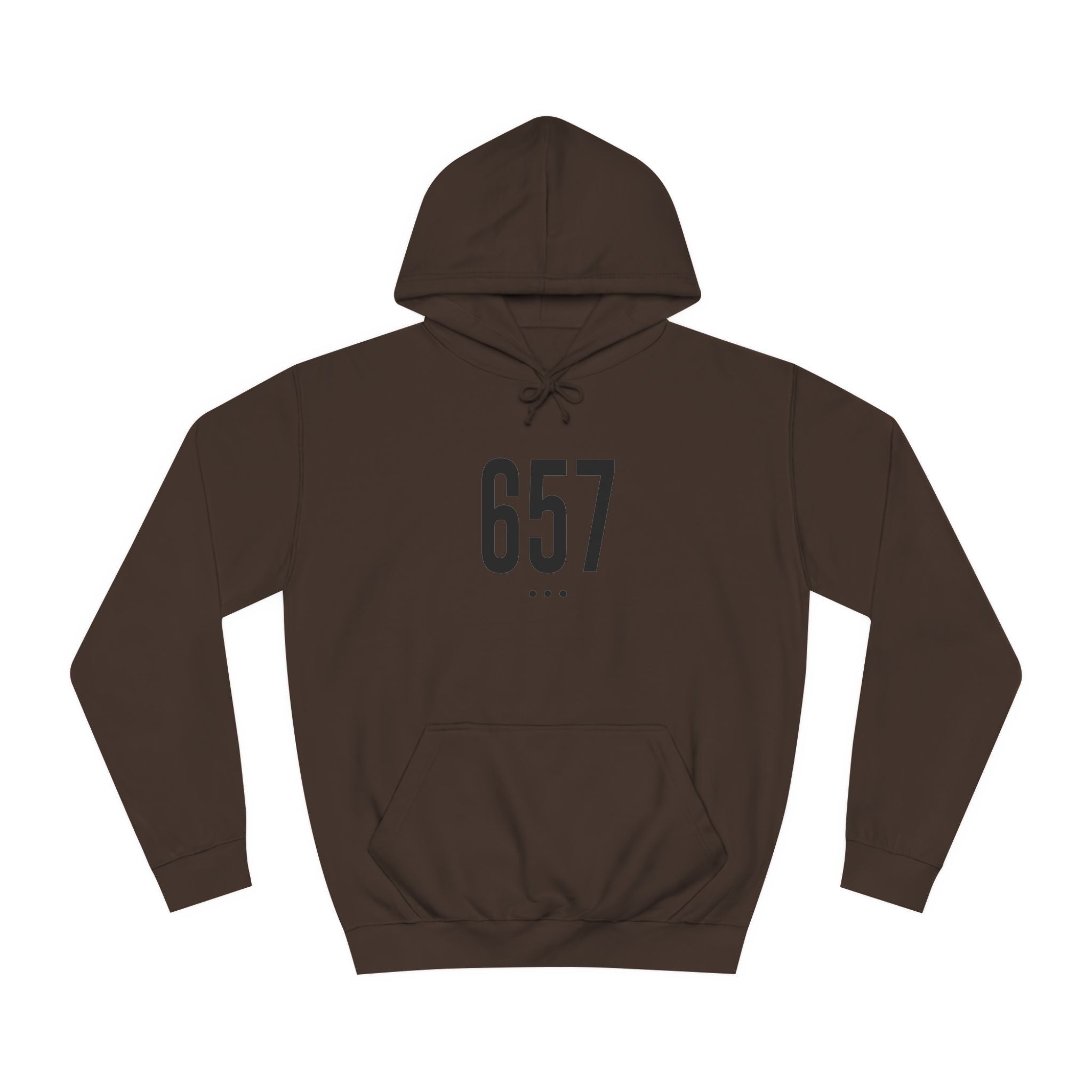 657 Black Logo Front College Hoodie