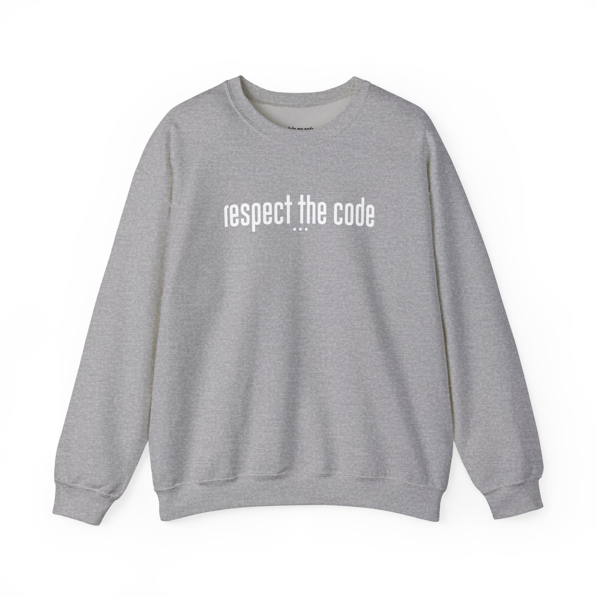 White "Respect the Code" Crewneck Sweatshirt