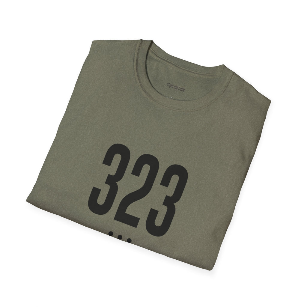 323 Black Logo Front T-Shirt