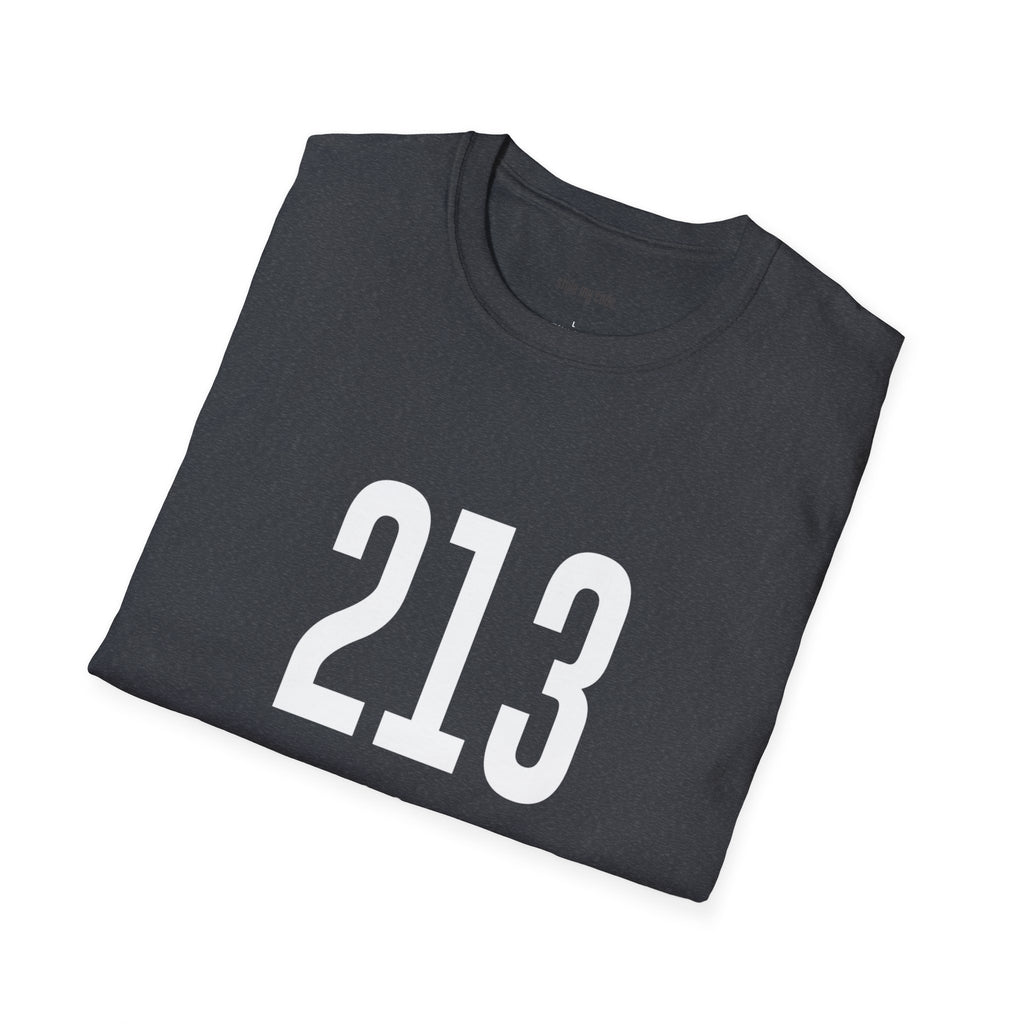 213 White Logo Front Unisex Softstyle T-Shirt